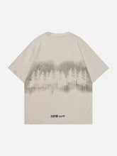 T-Shirt mit Wald-Tintenstrahldruck